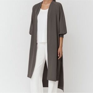 Cuyana Dove Gray French‎ Terry Duster Open  Cardigan - Small / Medium